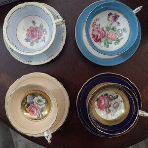 Paragon Collector's Dream! 4 cups and saucers, vg to near-mint, rare